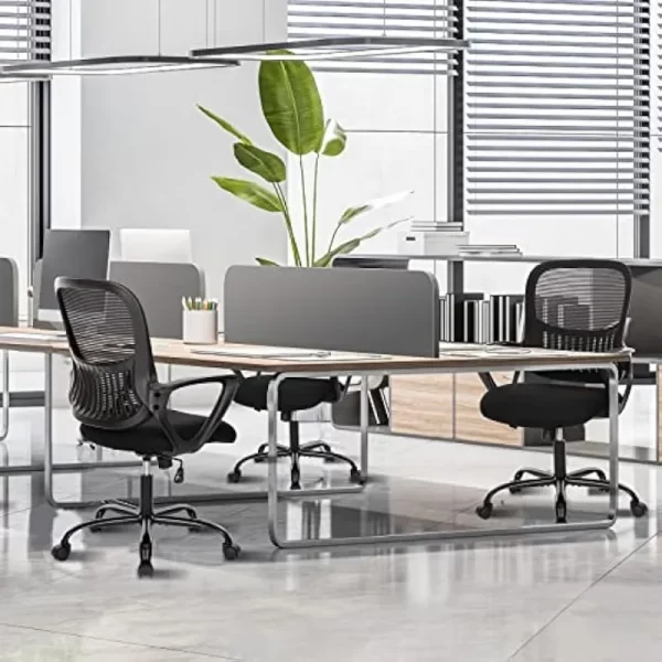 SMUG Office Chair Mid Back Computer Ergonomic Mesh Desk with Larger Seat, Executive Height Adjustable Swivel Task - Image 2